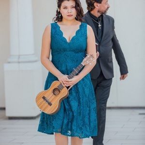 Jolie Moi Teal Midi Dress